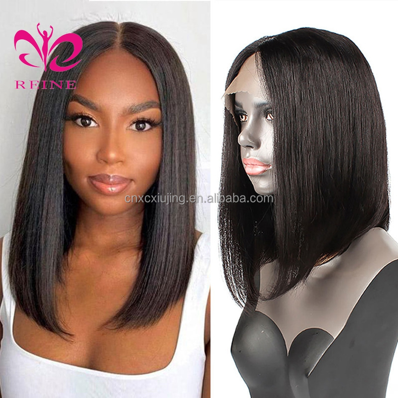 Top Selling Virgin Brazilian 8/10/12  inch bob wig ,HD lace front bob wigs human hair, double drawn human hair wig  black women