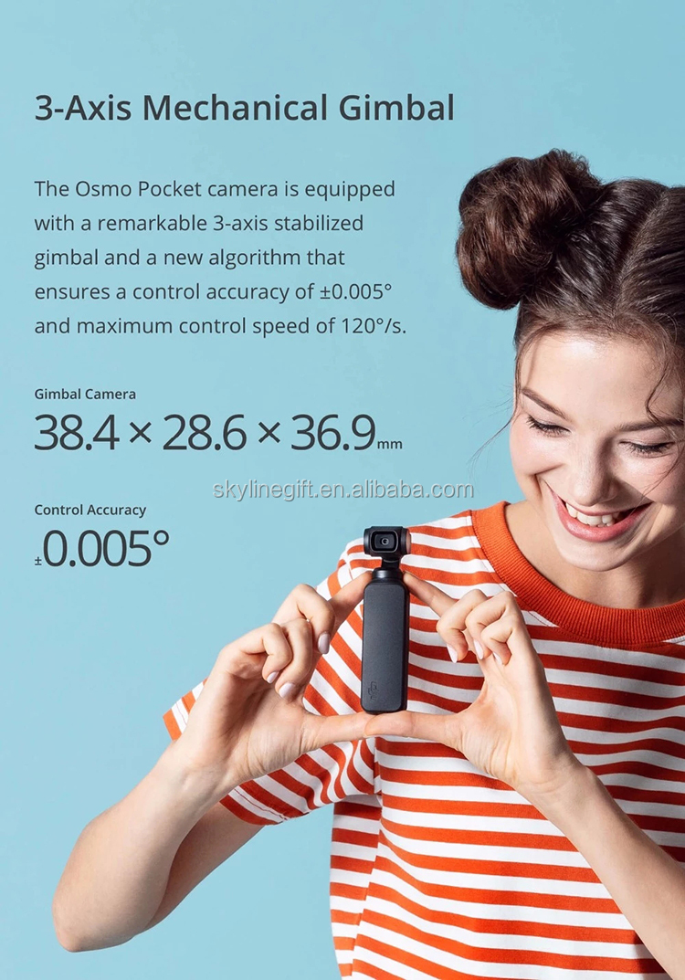 DJI Osmo Pocket 3-axis Stabilized Handheld Gimbal Camera with Smartphone 4K 60fps Video option Expansion Kit DJI Original
