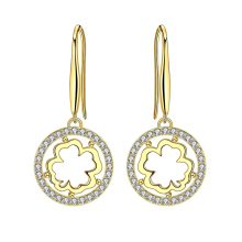 925 Silver Clover Fancy Earrings 9Ct Gold Earrings