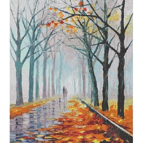 Landscape oil painting mosaic tiles