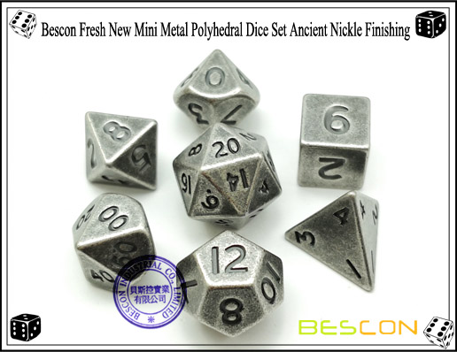 Bescon Fresh New Mini Metall Polyhedral Würfel Set Antike Nickel Finishing-4 Bescon Fresh New Mini Metal Polyhedral Dice Set Ancient Nickle Finishing-4