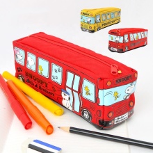 Factory Direct Canvas Cartoon Snoopy Bus Stationery Bag Pencil Case