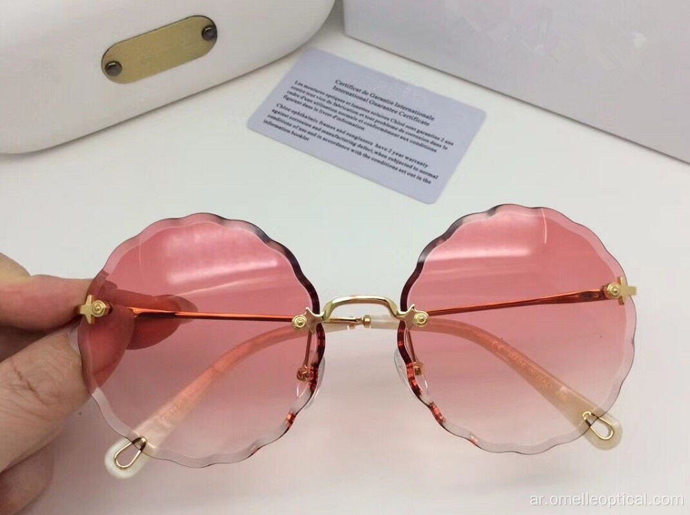 نظارة شمسية دائرية بدون إطار عالية الجودة للنساء