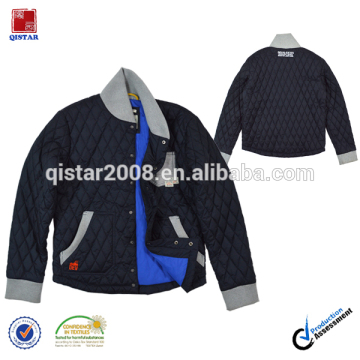 Men's Light Padded Quilted Jacket With Inner Rib Knit Collar