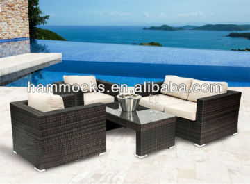 4 piece Outdoor Rattan Wicker Yard Lawn Deck Furniture Sofa Set