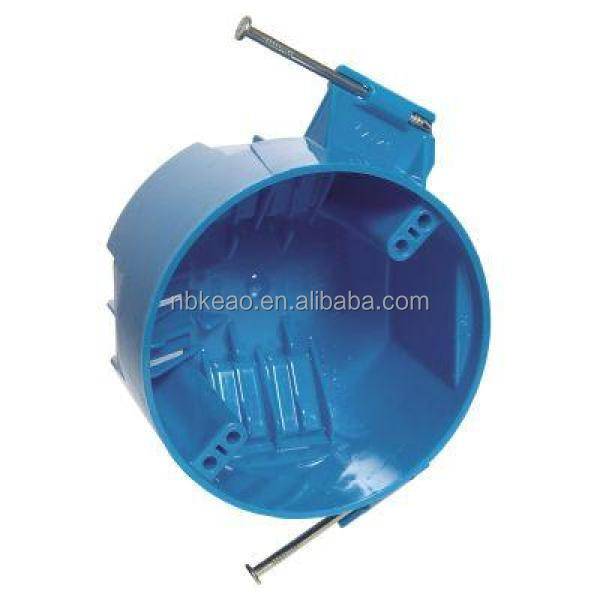 Boîte de plafond 4 "PVC ronde nouveau travail avec clous boîte de sortie ronde bleu B520AR-UPC boîte d'interrupteur principal électrique