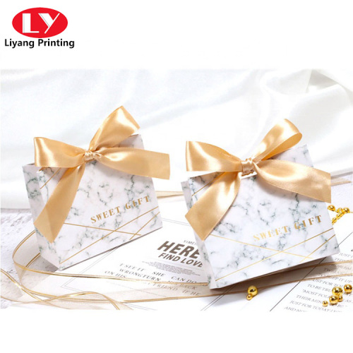 Lyxiga Ribbon Handtag Smycken Bröllopspresent Shopping Bag