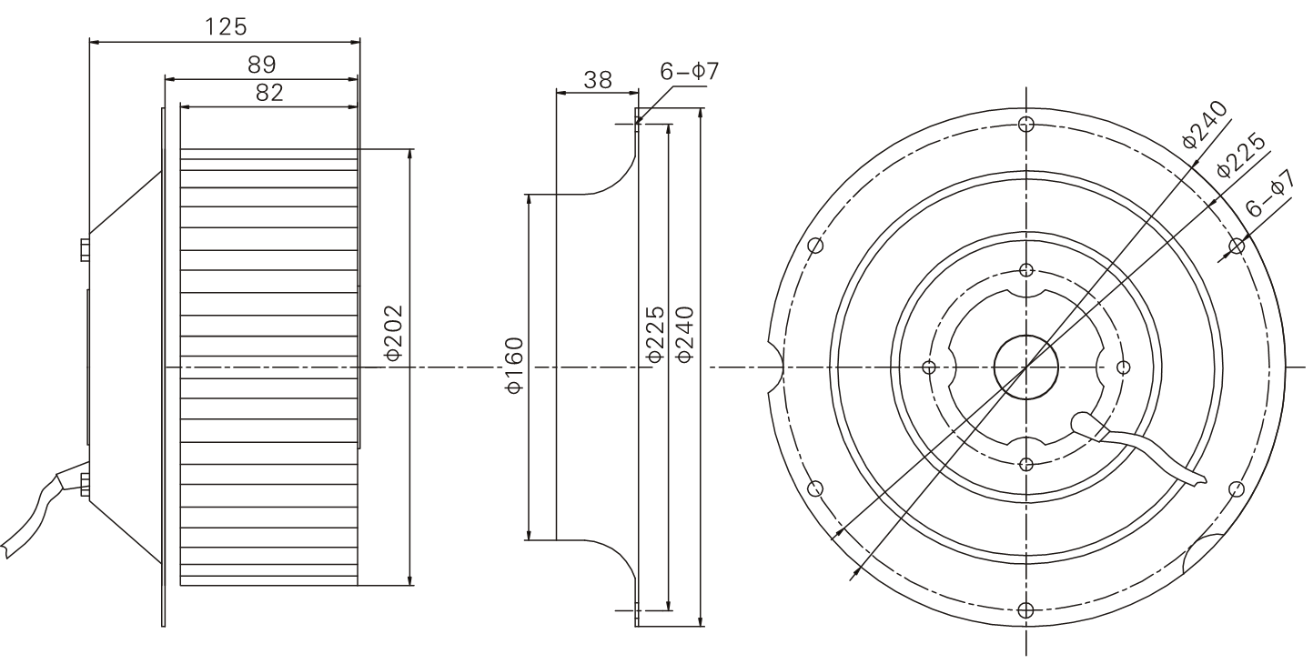 225 mm diameter industrial centrifugal blower fan AC 12v dc centrifugal fan