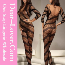 Diagonal Fishnet Crotchless Bodystocking