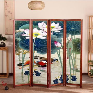 Room Divider with Asian Calligraphy Artwork Design