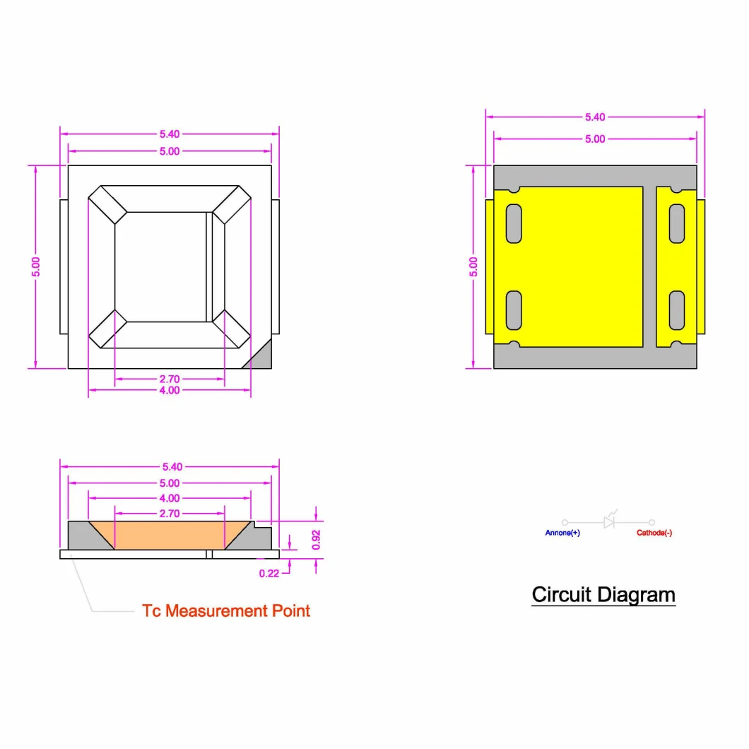 SMD LED Mlt-SMD-5054-03350scg