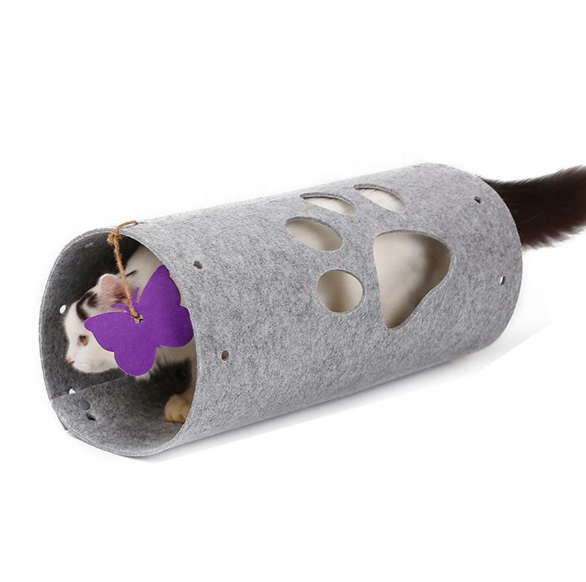 Zusammenklappbares Katzentunnelspielzeug aus Filz Collapsible Felt Cat Tunnel Toy