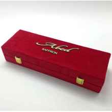 Caixa de embalagem de presente de veludo vermelho para açafrão para açafrão