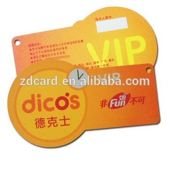 irregular shape plastic card