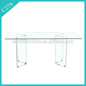 2017 modern bent glass dining table