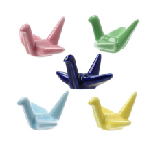 Origami Paper Cranes Chopstick Holder with Durable Ceramic Spoon and Fork Rest