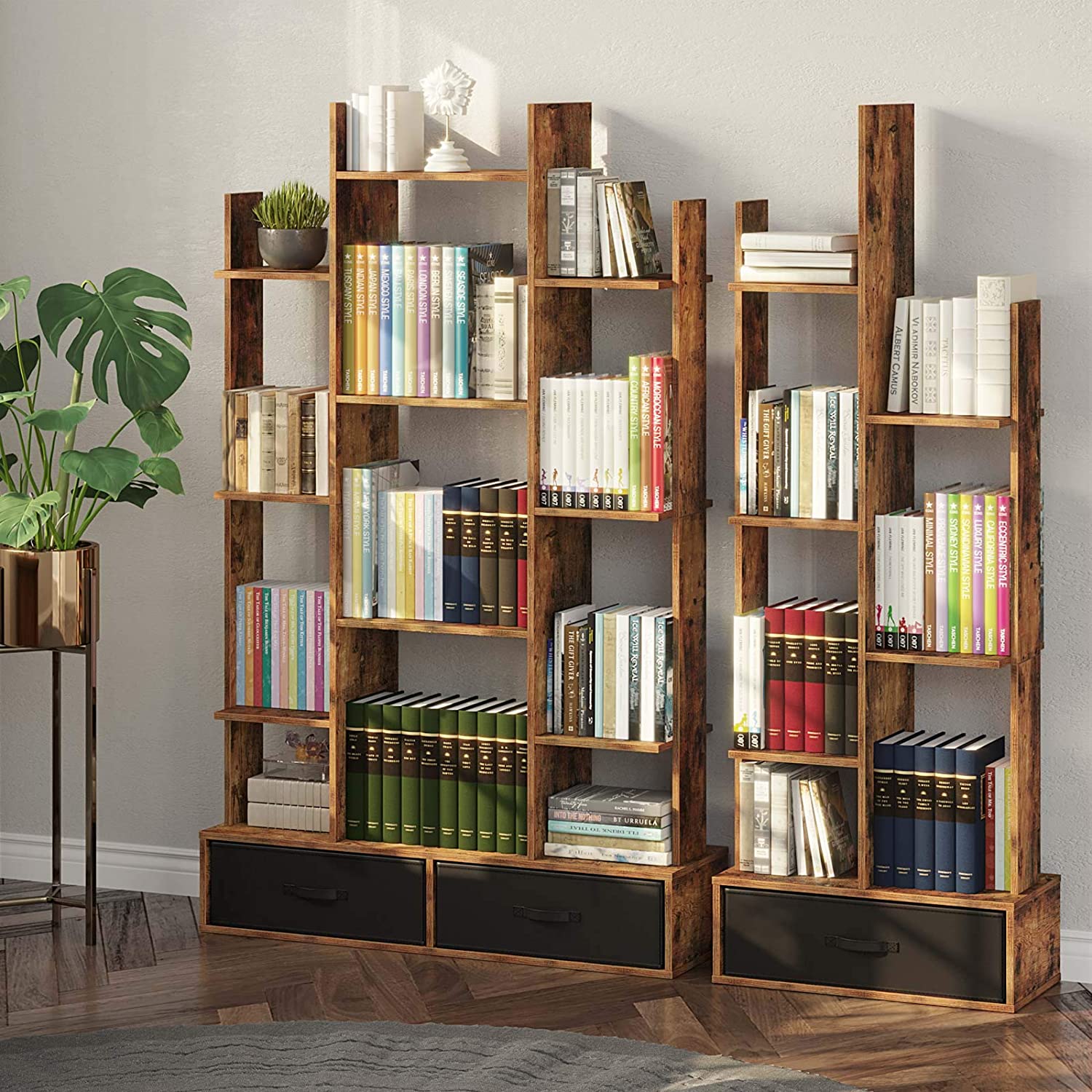 Bookshelf with Rustic Wood 