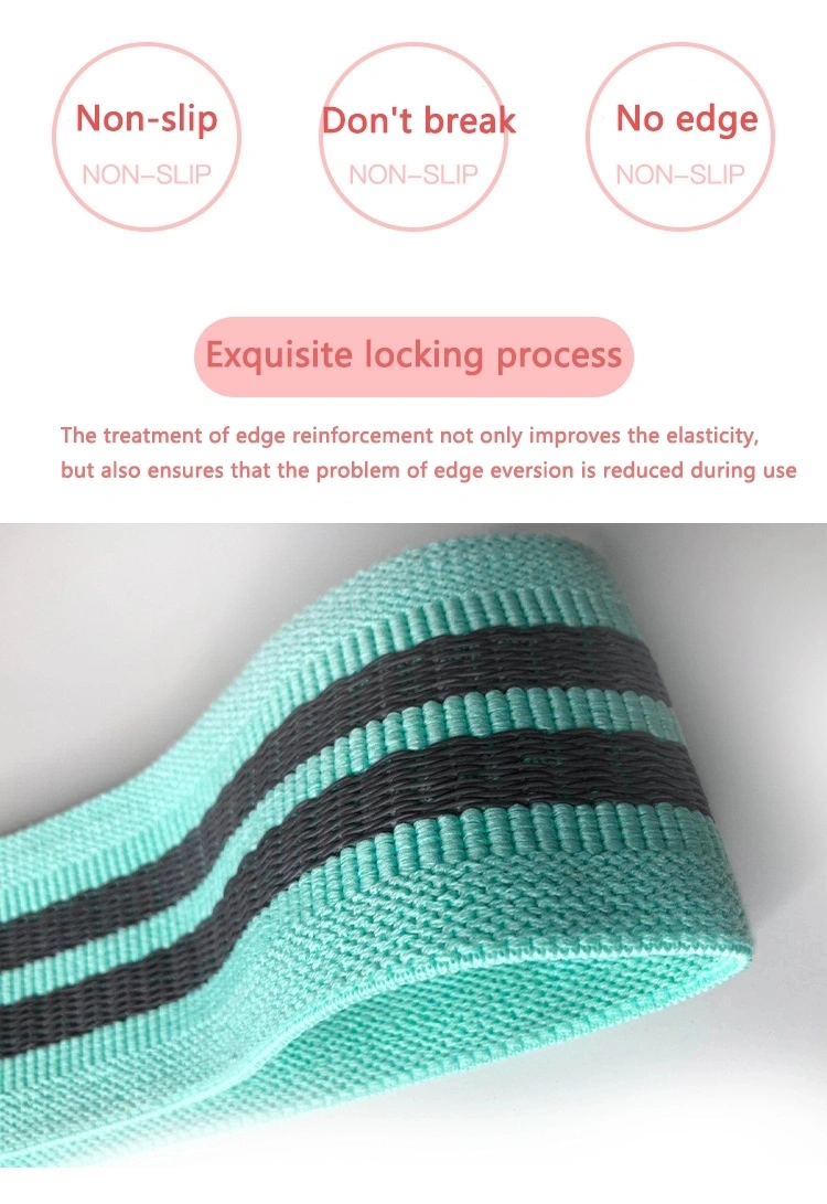 Wholesale Fabric +Latex Resistance Band 3PCS Hip Circle Band with Mesh Bag