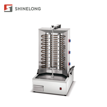 Gas-Powered Stainless Steel Vertical Rotisserie for Greek Chicken Gyros and Turkish Doner Kebabs