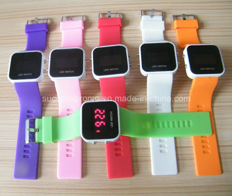 Fashion LED Silicone Wristband Digital Watch for Promotion