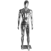 Chrome Silver Full Body Male Fashion Model Mannequin