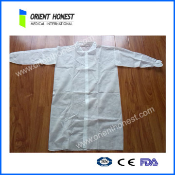 White PP Nonwoven Disposable Visitor Coat