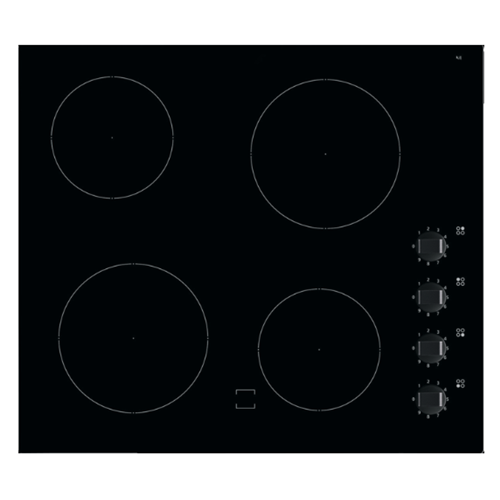 Black Glass Electric Hobs met 4 knoppen