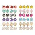 12*15mm lettres rondes perles perles en alliage Slime multi couleur pour collier Bracelet porte-clés décor breloques