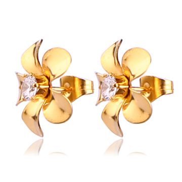 Flower designs earring stud golden earring for women