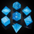 Cat's Eye Gemstone DND Dice Set, 7PCS Handmade Stone Dice Set for Dungeons and Dragons Tabletop Role Playing Game
