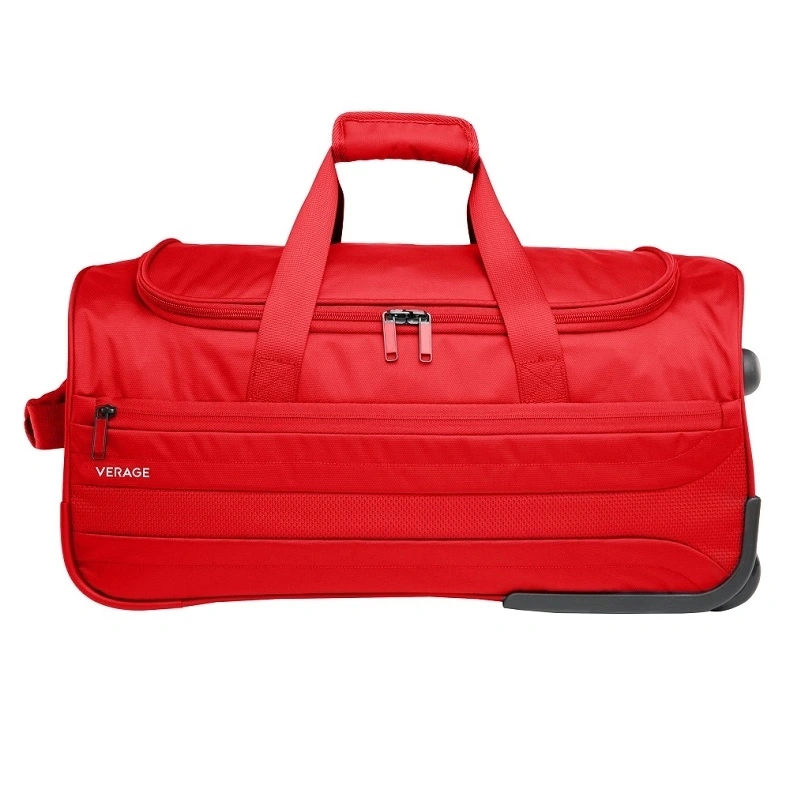 Red Trolley Bag with Wheels for Travel
