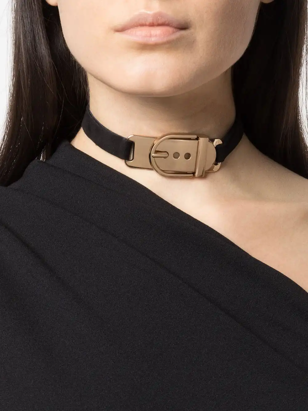 Fashion Leather Metal Buckle Function Wind Necklace Jewelry