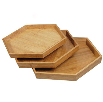 Hexagonal bamboo tray bamboo fruit plate