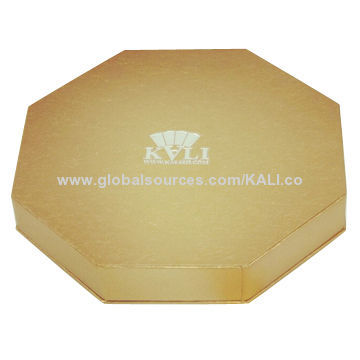 Luxury Confection Gift Box, Octagonal Structure, Made of Gold Cardboard with Inlay