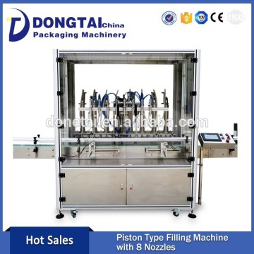 Piston Bottled Sunflower Oil Filler, Oil Filling Machine with 8 Nozzles, Filling System