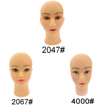 Beige bald mannequin head female