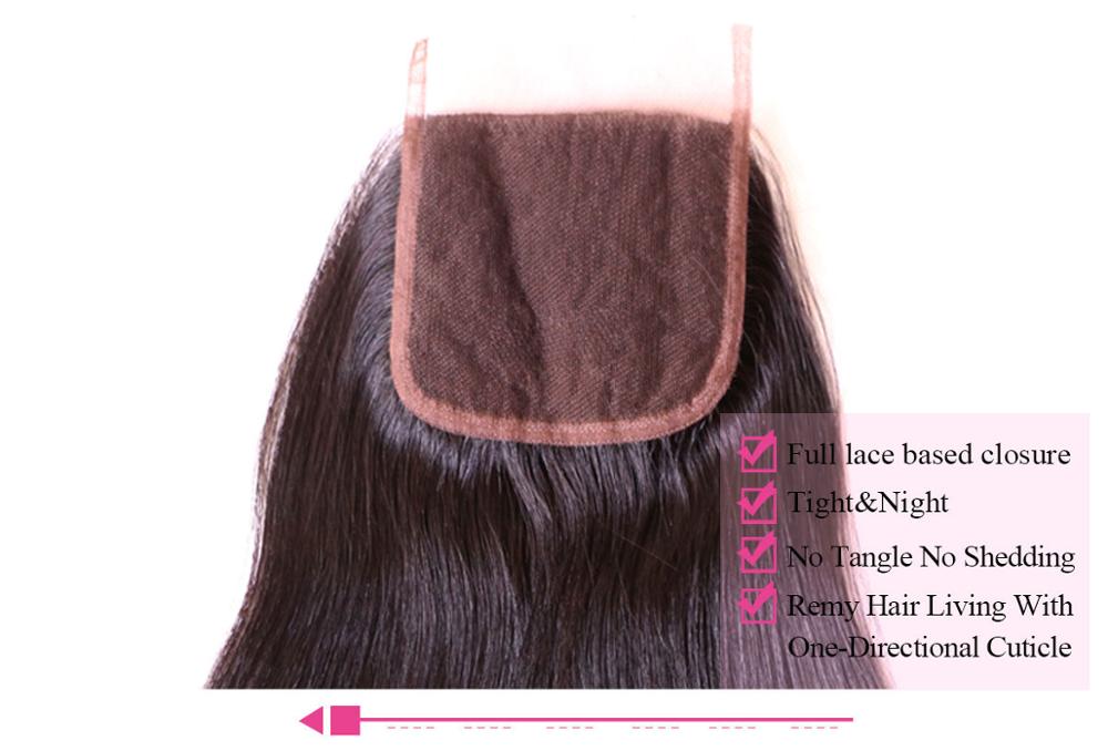 Closure 4X4 Brazilian Straight Closure Hair Raw Unprocessed Virgin Brazilian Hair