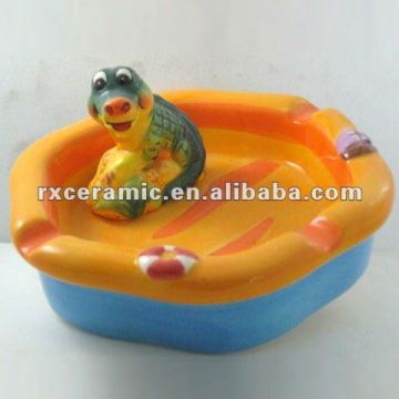 3d Hand-painted Ceramic Ashtray -Corodile