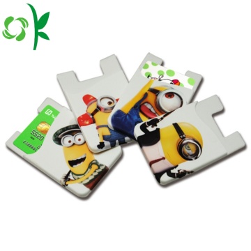 Cartoon Minions Printed Silicone 3M Cell Phone Wallet