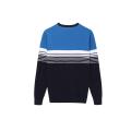 Men's Knitted Multi Color Striped Crew-neck Pullover