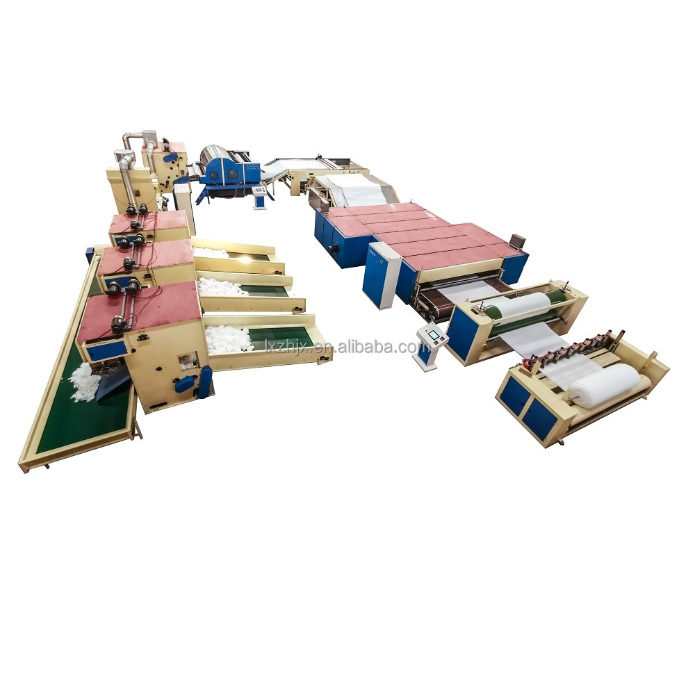 Glue free wadding production line, Fiber sheet fleece making machine