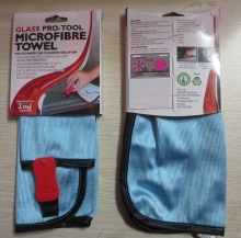 2 in 1 cleaning microfiber towel with brush window microfiber towel with brush bath cleaning microfiber towel with brush