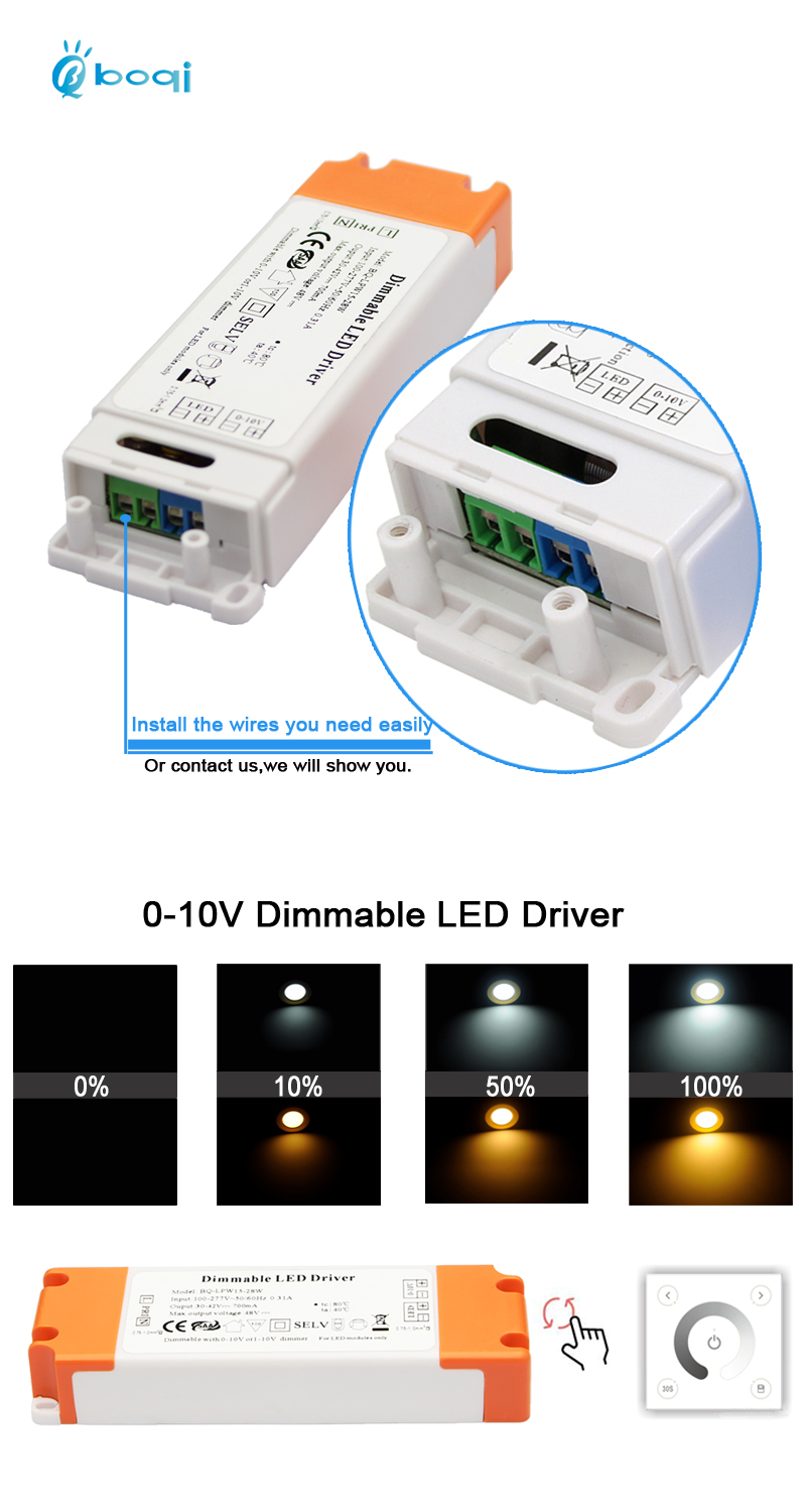 boqi CE CB SAA 0-10v PWM Resistance dimmable led driver 30w 35w 36w 40w 45w