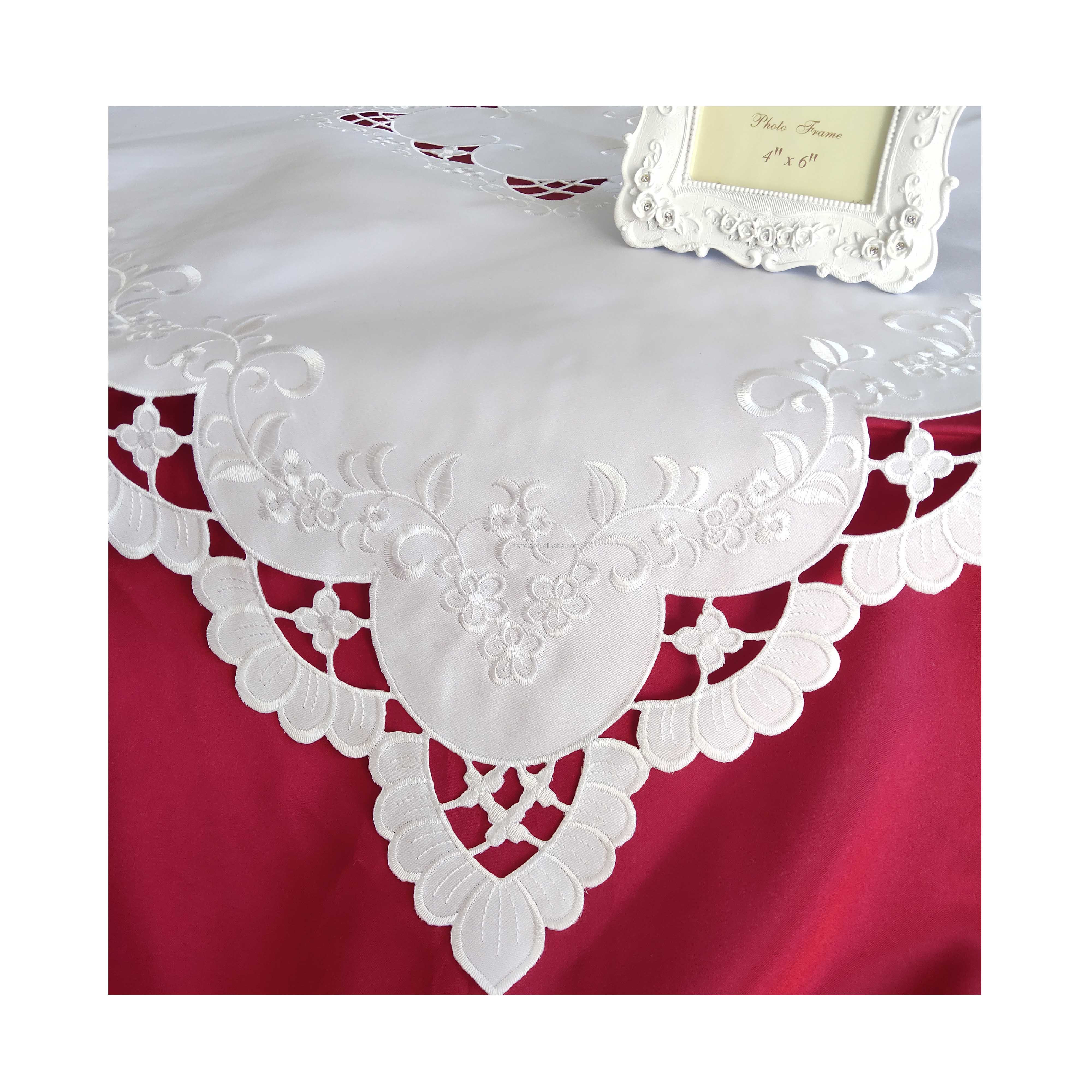 White stain square table cloth table runner for home decorating wedding