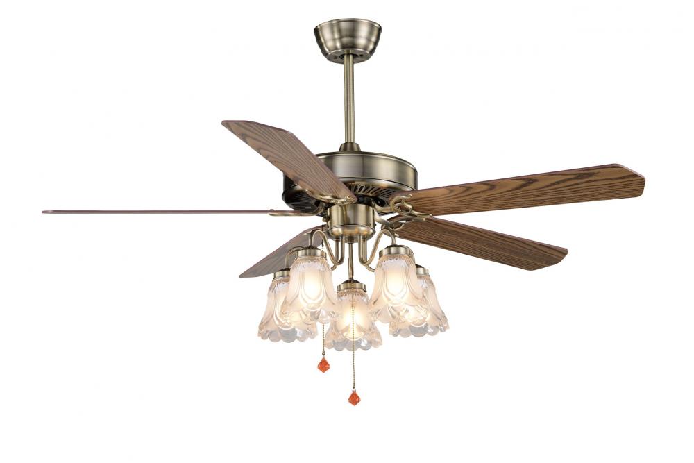 5-Blades Classic Ceiling Fan with 5 Bulbs