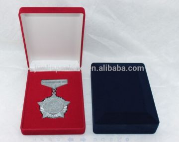 Excellent Flocked box for medal and emblem with different colors