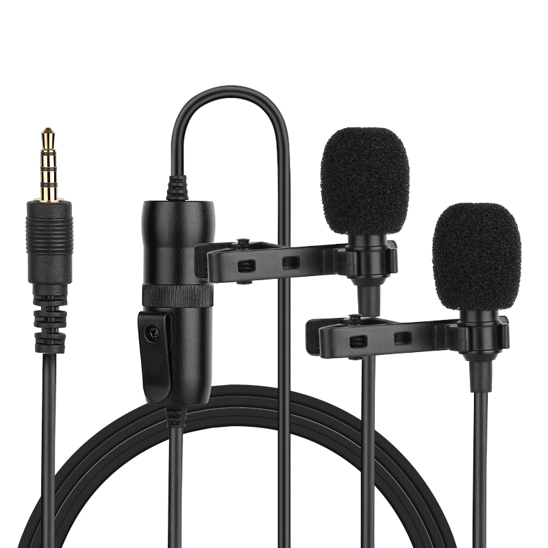 China Manufacture Direct Sale OEM Dual Lavaliver Lapel Clip Mics for Smartphone Laptop