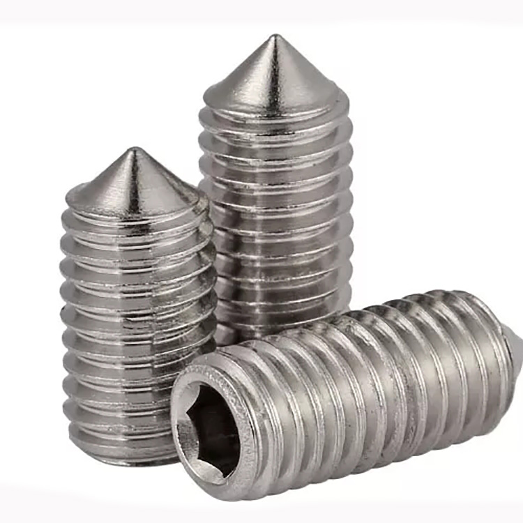 Tornillos de toma de hexágono de aceiro inoxidable con tornillos con cono punto DIN914