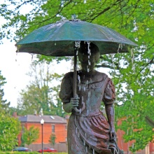 Water feature theme bronze figure girl and boy fountain for garden