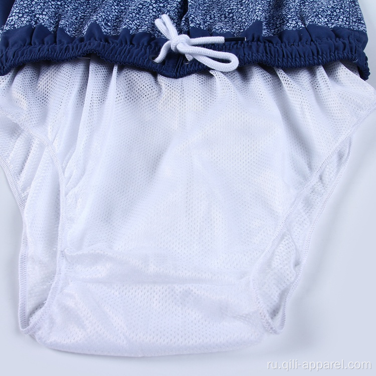 Пляжные шорты для плавания из 100% полиэстера с вышивкой